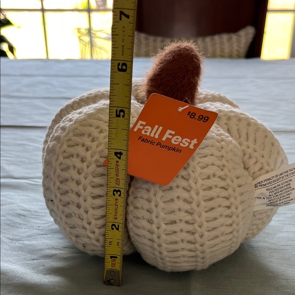 NWT Fall Fest Cream Fabric Pumpkin - Picture 7 of 7